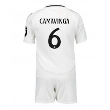 Real Madrid Eduardo Camavinga #6 Hjemmedraktsett Barn 2024-25 Kortermet (+ korte bukser)